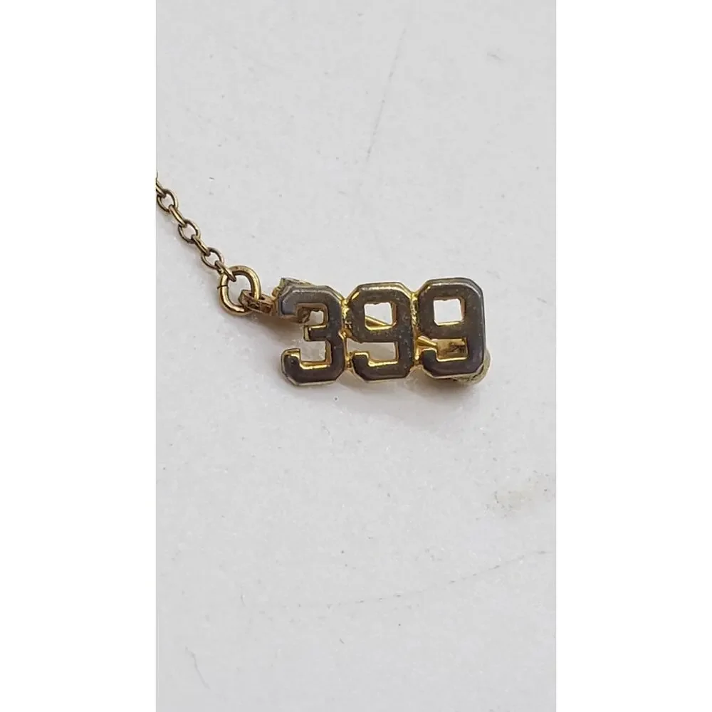 Vintage 10k Gold electroplated 399 Lapel Pin Tie Tack Number Award Retro